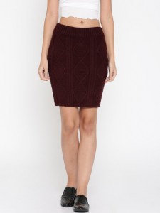 DressBerry Maroon Pencil Skirt