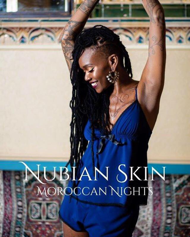 A Nubian Skin Lady posses for Moroccan Nights