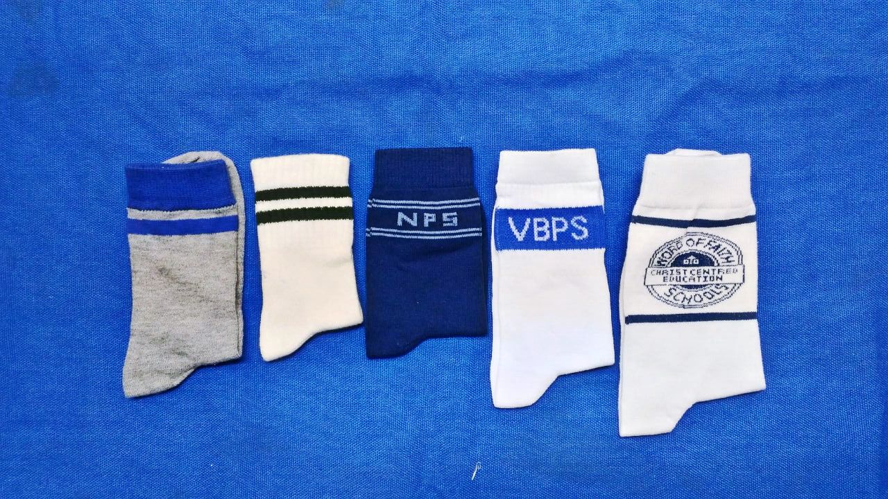 Blue grey White Socks