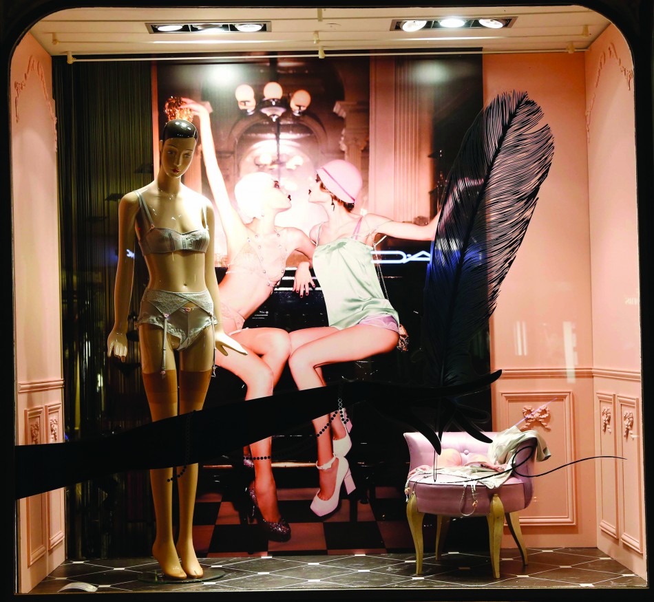 AgentProvocateur Store view Mannequins wearing white Lingerie