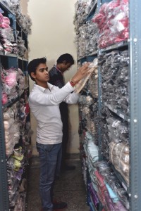 Lingerie Stock Manage by workers at Veena Soni Office Lace & Me