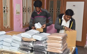 Veena Soni office Lace & Me Workers Packing the Products for Delivery