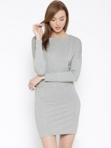 Vero-Moda-Grey-Melange-Blouson-Dress