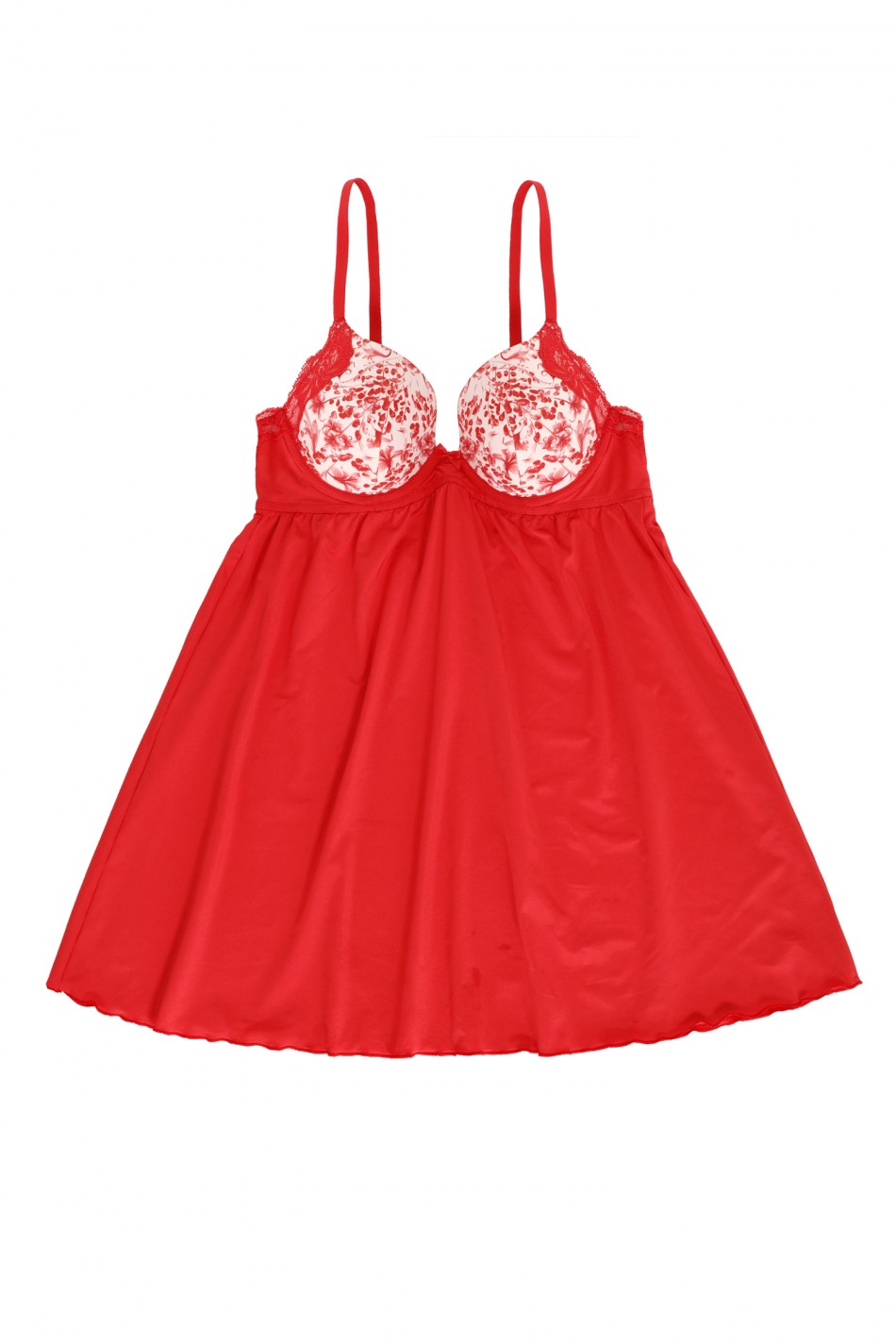 Padded Wired Plunge Babydoll Tomato Red MRP2695 front