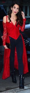 Amal lingerie rocks in red lingerie