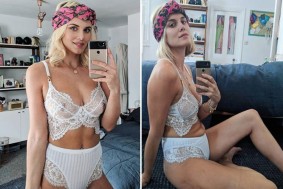 big brother star ashley james in sexy white lingerie