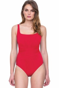 new swimwear trends - red square necklines bikini