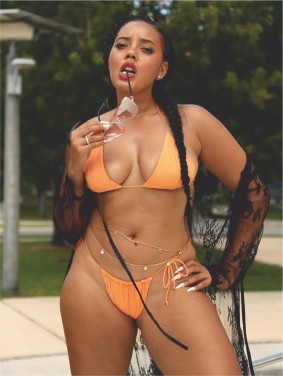 Angela Simmons causes sensation while posing in a skimapy lingerie